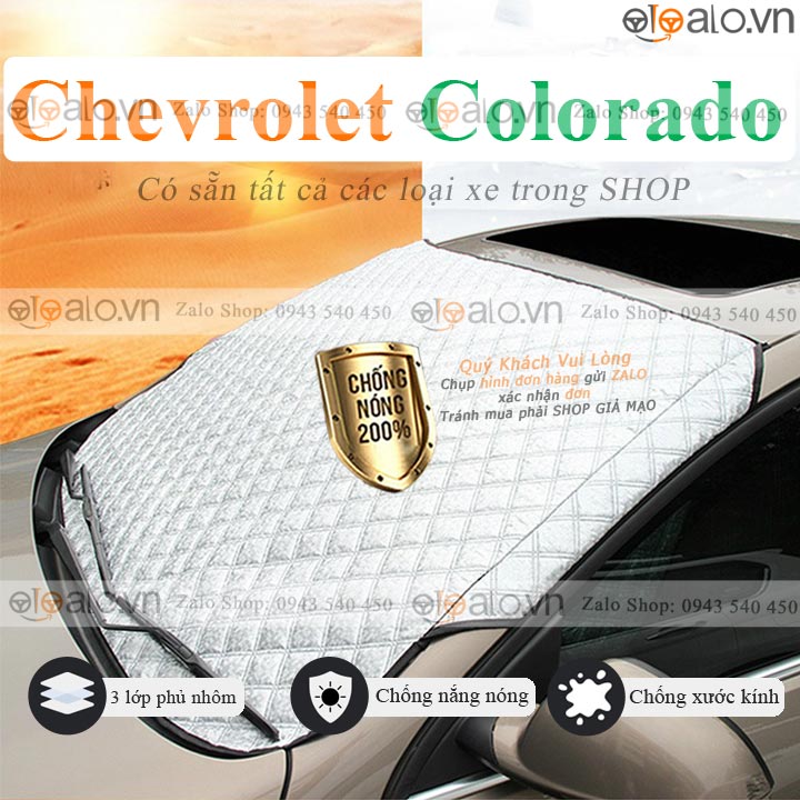 Tấm che chắn nắng kính lái ô tô Chevrolet Colorado CAO CẤP 3 Lớp Chắn Nắng Cản Nhiệt
