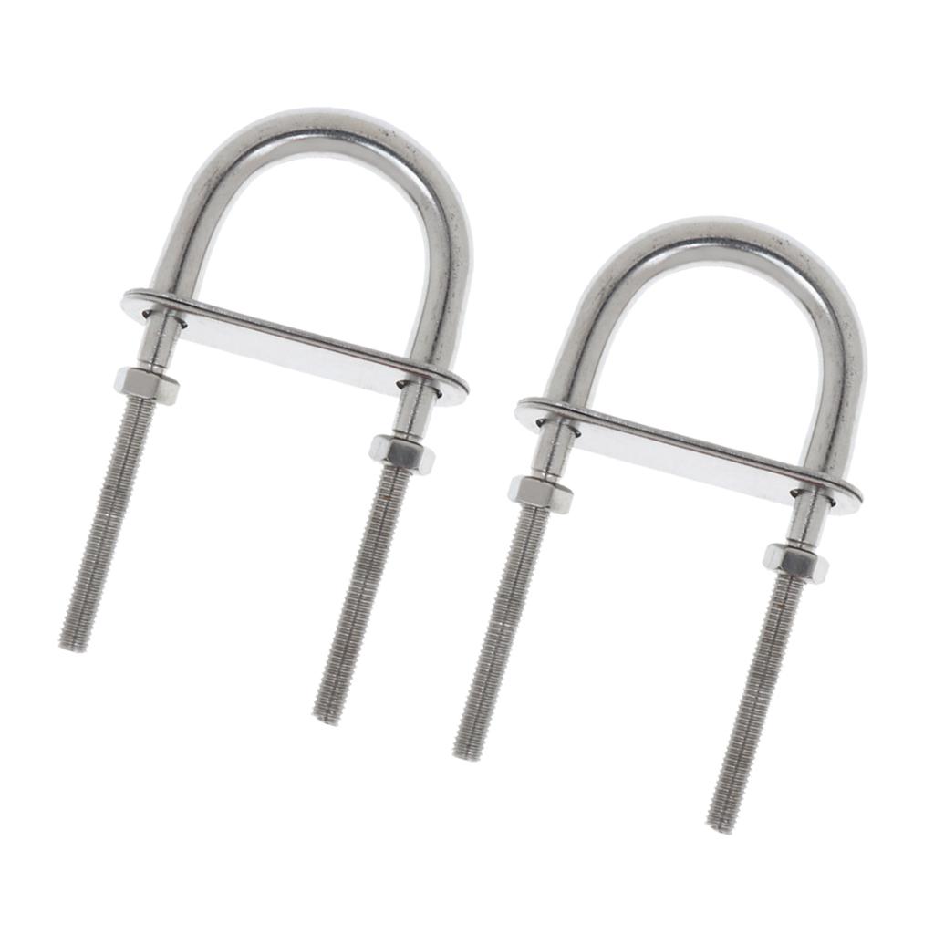 2 Pieces M5*78 Boat Bow Eye, Stern Eye / U-Bolt, Boat Parts, 100% 304-Stainless Steel