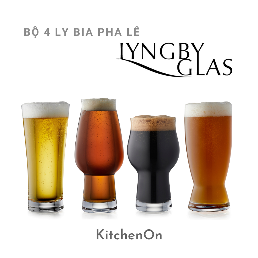 Bộ 4 ly bia pha lê Lyngby Glas Đan Mạch