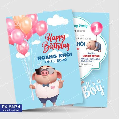 Thiệp thôi nôi – sinh nhật theo yêu cầu Pluxi (PX_SN74)