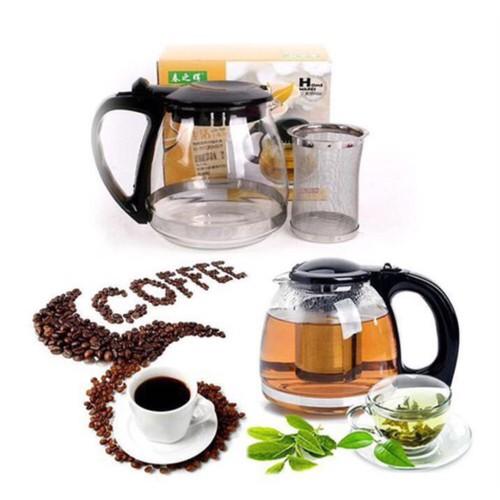 Bình Lọc Trà Thủy Tinh 1300ml Sang Trọng - CÓ LÕI LỌC TRÀ INOX - BÌNH PHA TRÀ CHẾ CAFE TIỆN LỢI 2in1