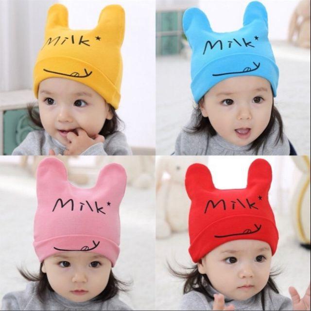 Mũ len MILK mùa đông cực ấm cho bé từ 3 tháng - 2.5 tuổi