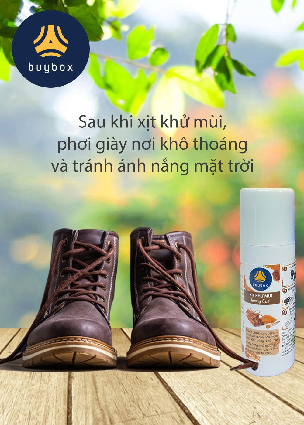 Xịt khử mùi giày dép hương chanh sả, quế cao cấp, giúp chân thông thoáng - buybox - BBPK212 - 75ML