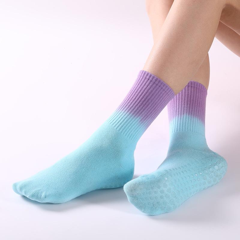 MỚI thời trang gradient màu giữa ống yoga tất cả các môn thể thao bóng rổ rải rác với tất cả các vớ yoga chống trượt dính dính tất Color: 1 Pair Socks-05 Size: One Size
