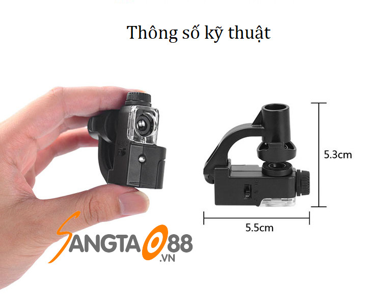 Kính lúp cầm tay 90x có đèn hỗ trợ sửa chữa đa năng cao cấp (Tặng móc khóa tô vít đa năng 3in1 )