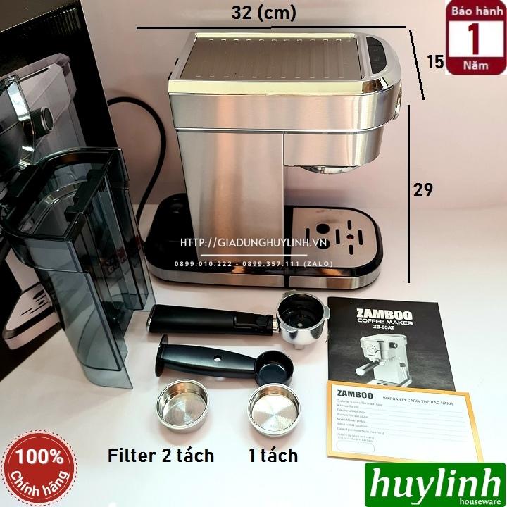 Máy pha cà phê Espresso Zamboo ZB-95AT + Tặng Máy Xay ZB-100GR - Hàng chính hãng