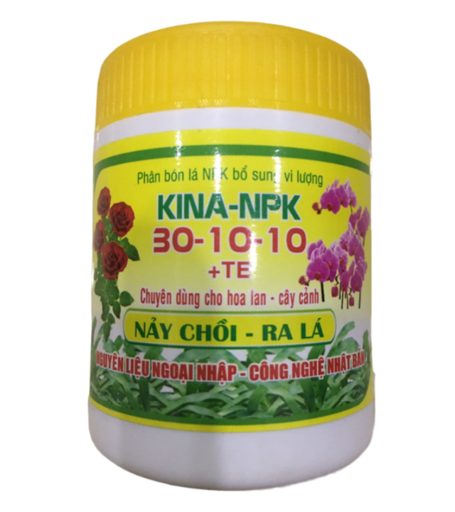 Phân bón lá cao cấp NPK 30-10-10+TE chuyên cho hoa Lan và cây cảnh giúp nảy chồi ra lá Chai 100g