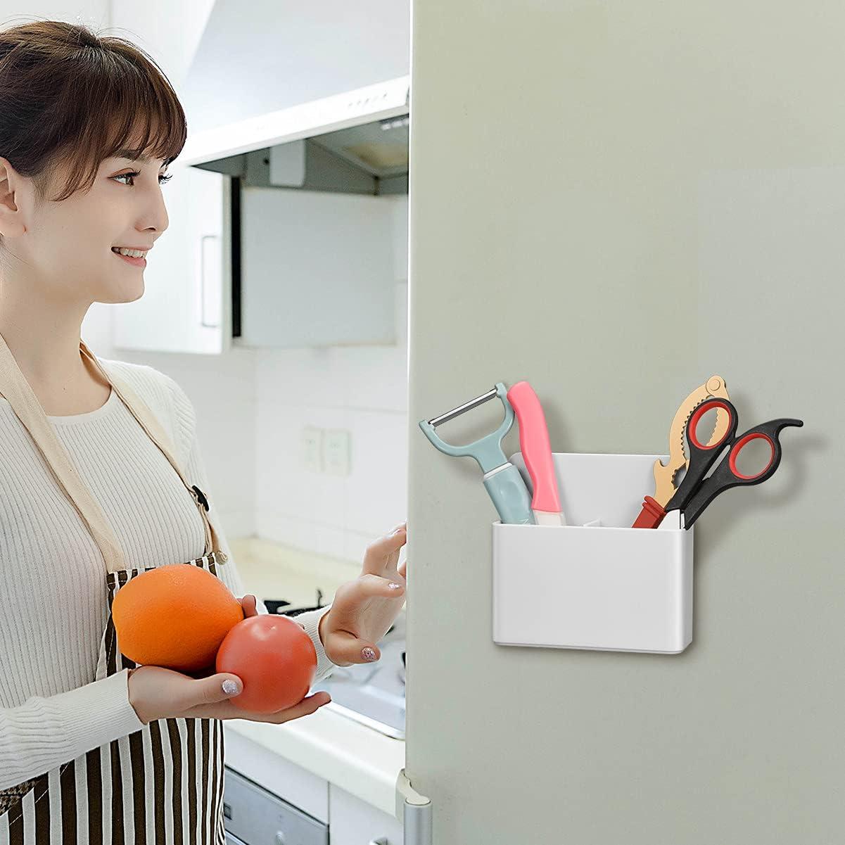 Giá đỡ bút đánh dấu từ tính, Giá đỡ bút Giá đỡ bút đánh dấu xóa khô cho bảng trắng, Tủ lạnh đựng bảng từ tính và Bộ lưu trữ sắp xếp bút đánh dấu bề mặt kim loại, màu trắng