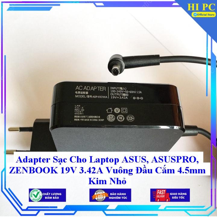 Adapter Sạc Cho Laptop ASUS ASUSPRO ZENBOOK 19V 3.42A Vuông Đầu Cắm 4.5mm Kim Nhỏ - Hàng Nhập Khẩu