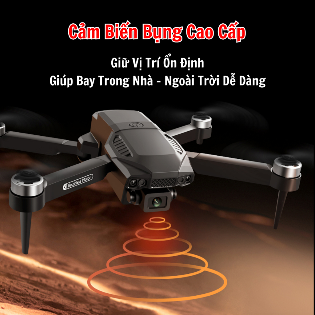 Máy bay Flycam mini 4k giá rẻ Drone F198 có 2 camera kép HD động cơ không chổi than siêu bền chịu mọi va đập, nhào lộn 360 độ Tặng túi đựng chống sốc - Hàng chính hãng