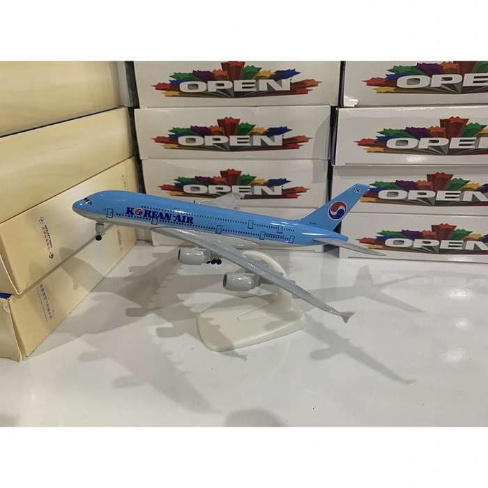 Mô hình máy bay tĩnh Airbus A380 Korean Air 20cm có bánh xe