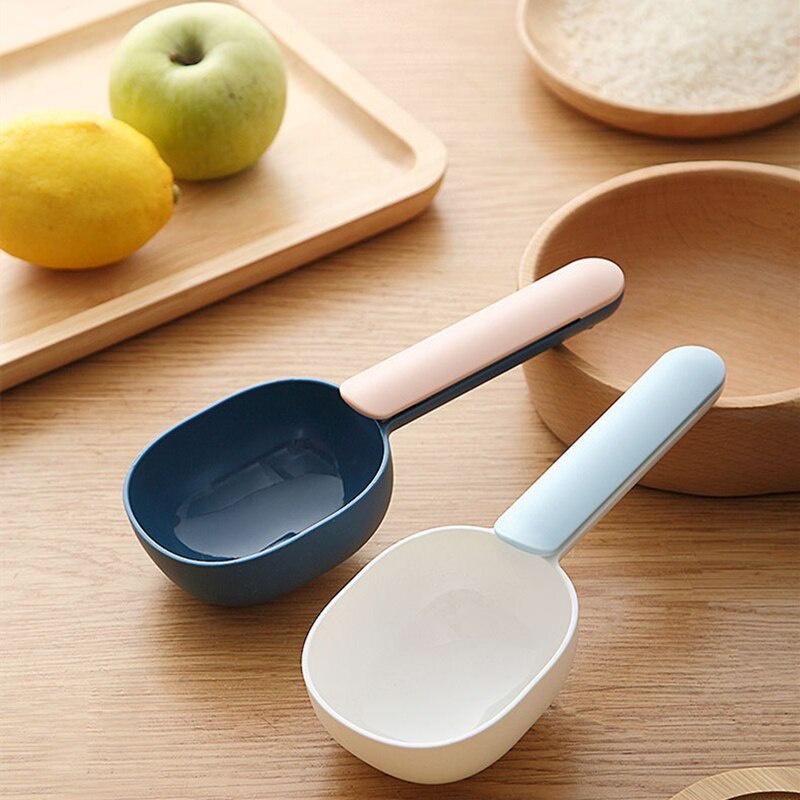 Scoop rice spoon kitchen household rice shovel flour spoon coarse grains with clip spoon large capacity sealing spoon