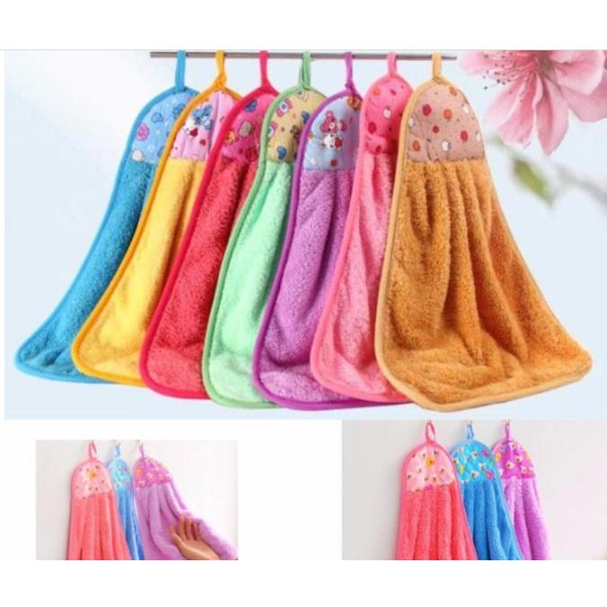 COMBO 5 khăn lau tay nhà bếp, khăn lau tay đa năng có móc treo siêu tiện lợi