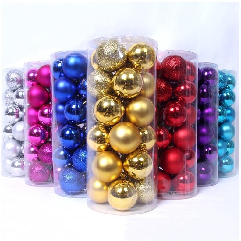 Set 6 Trái Châu 4cm Treo Trang Trí Cây Thông Noel, Nhiều Màu Lấp Lánh