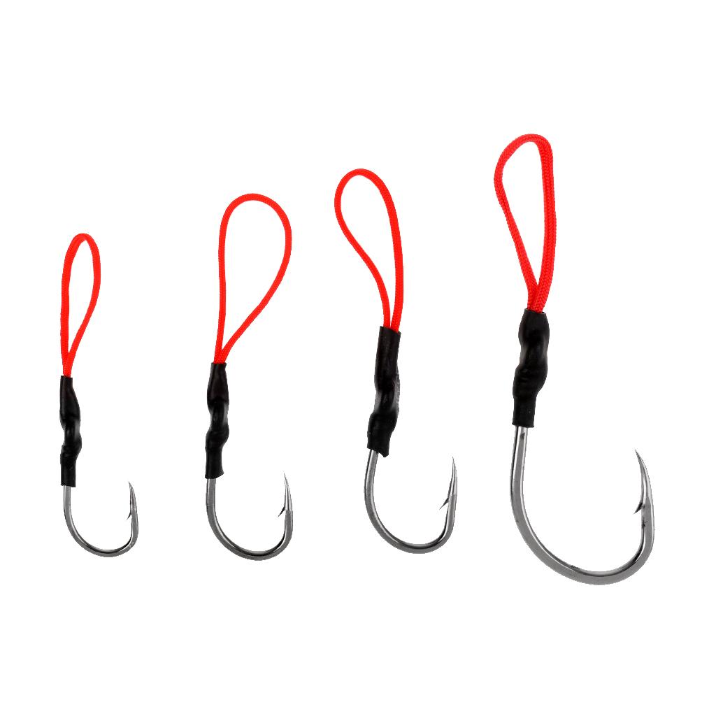 Lot   of   5   Assist   Hooks   1 / 0   Carbon   Steel   Jigging   Fishing