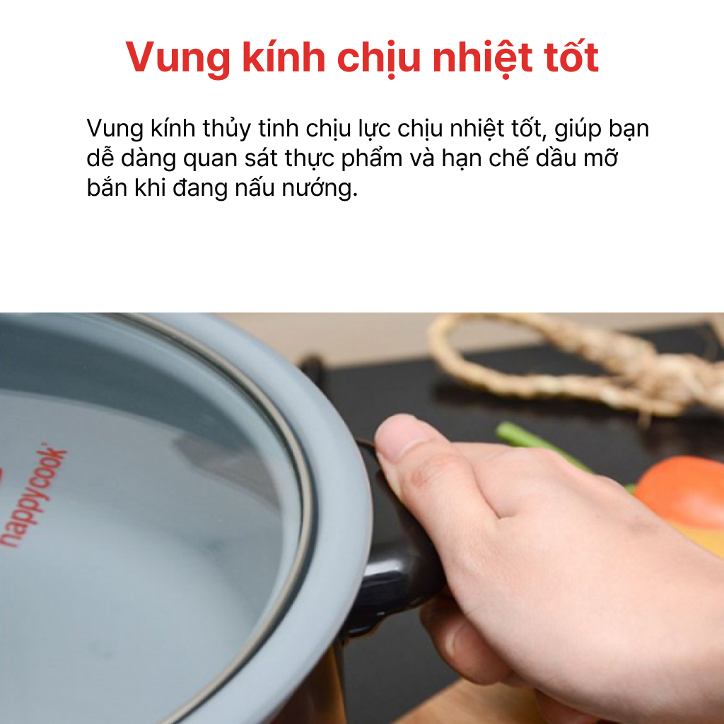 Nồi Lẩu Điện Đa Năng Happy Cook HCHP-300A - Hàng chính hãng