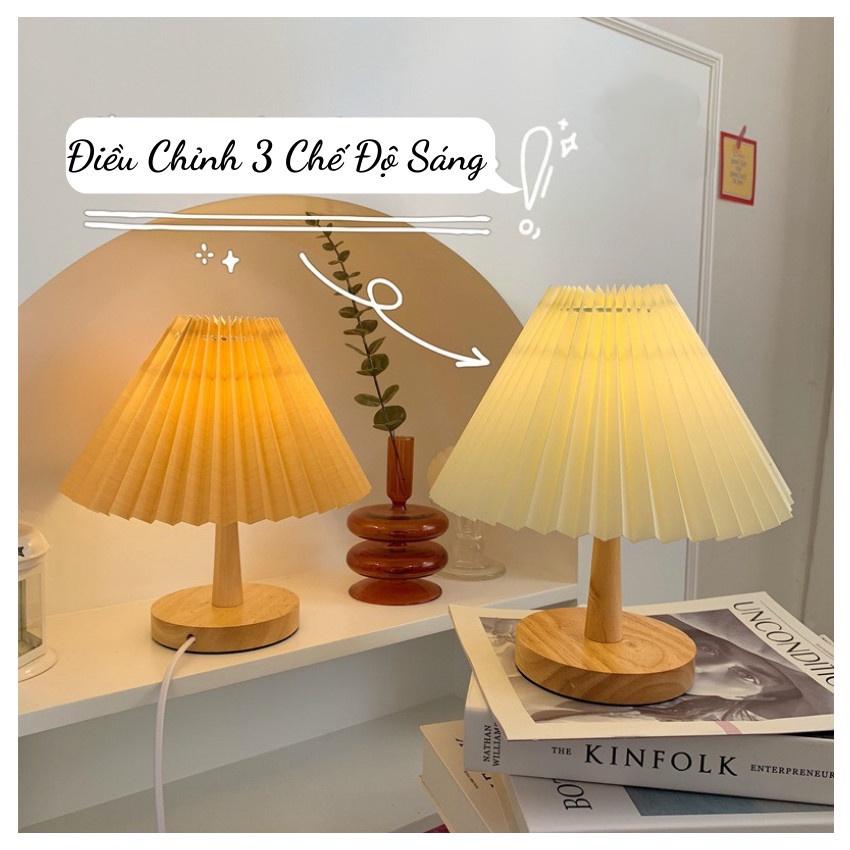 Đèn Ngủ Để Bàn Thân Gỗ Phong Cách Hàn Quốc
