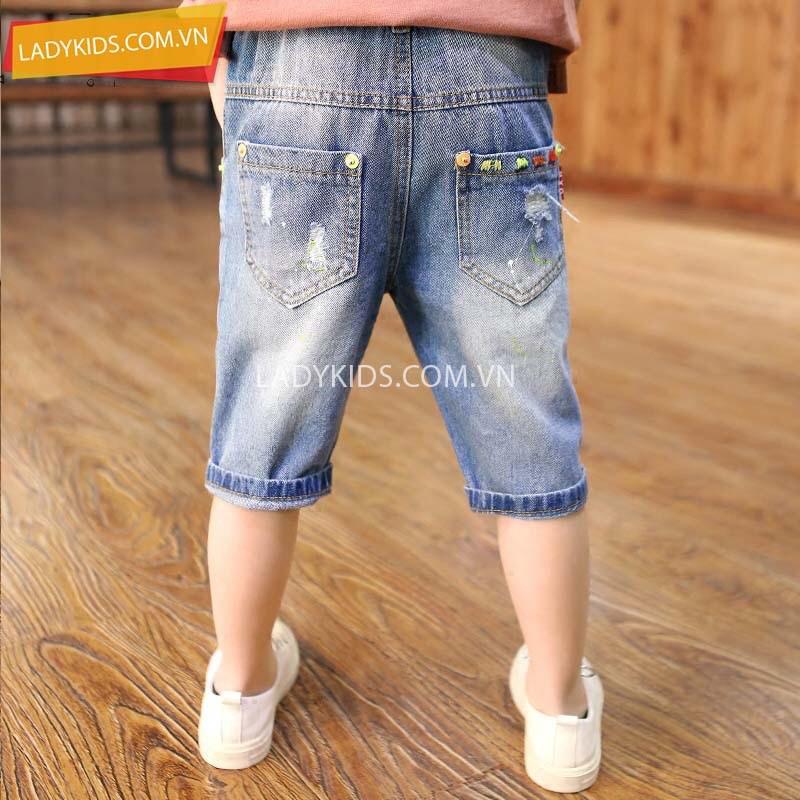 Quần jean hè ngắn size đại trẻ em, Quần lửng bò bé trai,quần 16-45kg