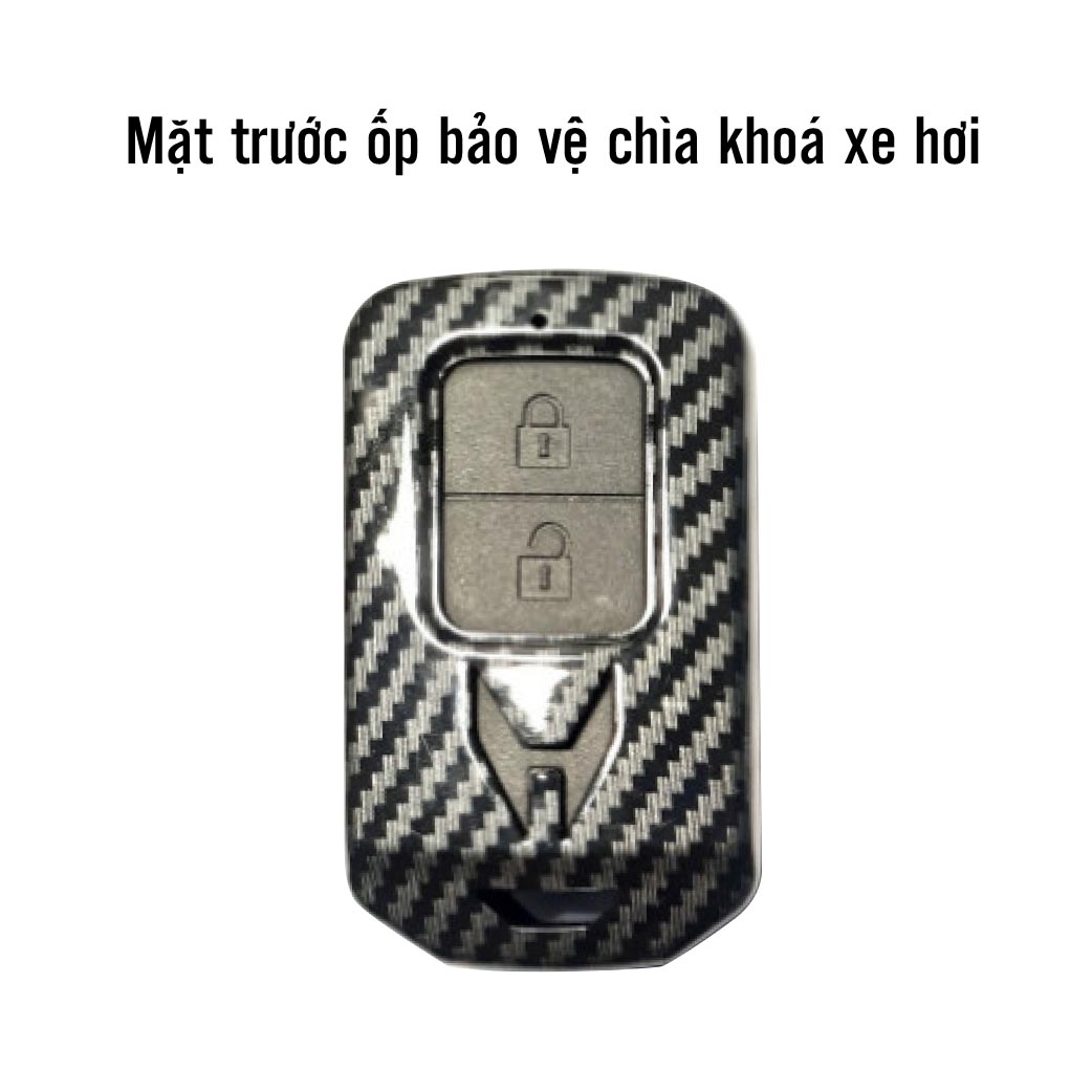 Ốp chìa khóa dành cho xe HONDA 2 nút chất liệu nhựa ABS mạ vân Cacbon - Hàng Chính Hãng
