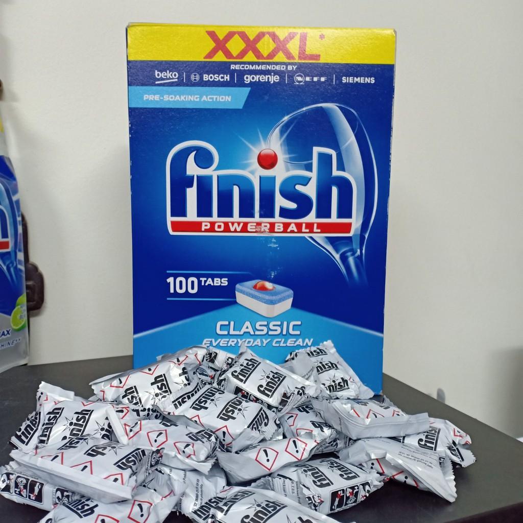 Viên rửa chén bát Finish 100 viên clasic ( 16g/ viên ) loại viên lớn