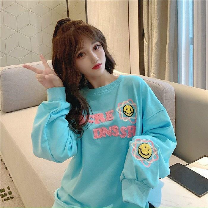 Áo thun dài tay form xuông rộng DNSSR áo thu đông nữ Từ 50-70kg