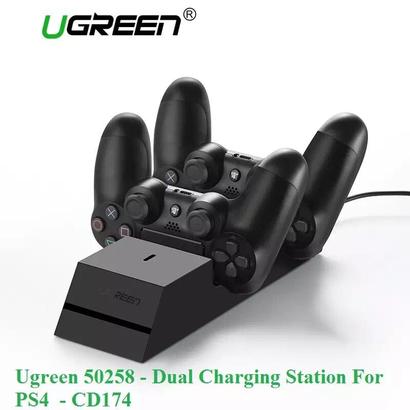 Ugreen UG50258CD174TK Màu Đen Bộ sạc kép cho tay cầm game PS4 - HÀNG CHÍNH HÃNG