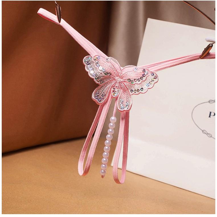 Quần lót cánh bướm đính chuỗi ngọc lọt khe sexy DL530