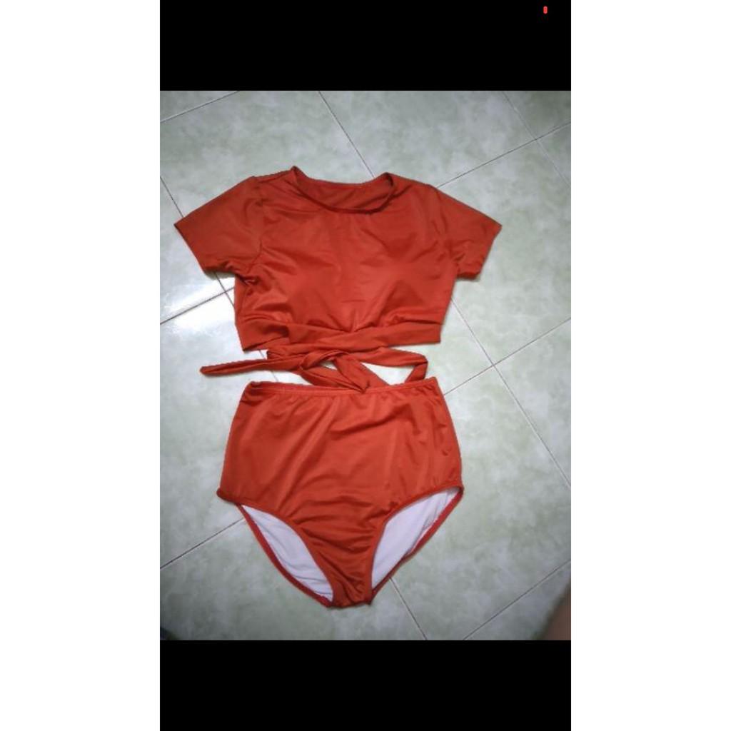 Bikini, Đồ Bơi Đi Biển Hai Mảnh Cam Hàn Quốc ODERI HM-018