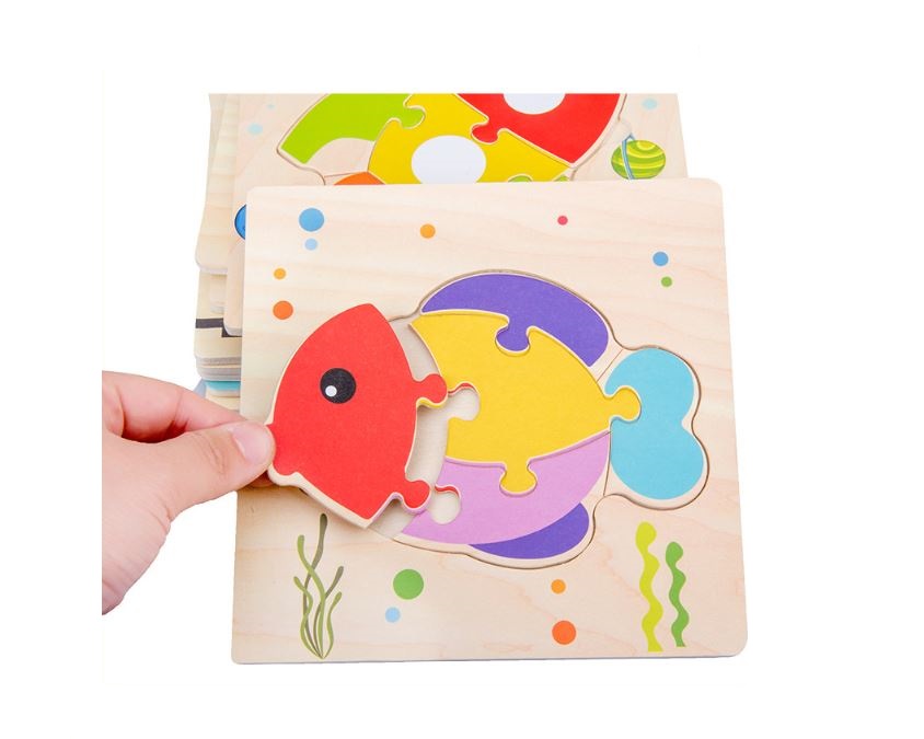 Đồ chơi trí tuệ - Combo 10 Bộ Tranh Ghép Gỗ Nổi - Children's Cartoon  Puzzle Board Toy (Giao ngẫu nhiên)