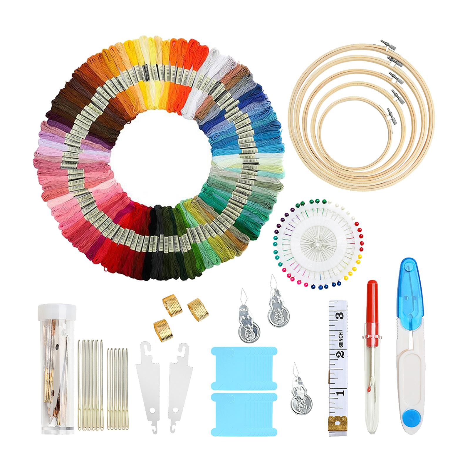 Embroidery Starter Kit Embroidery Hoop DIY Cross Stitch Sewing Kit for Adult