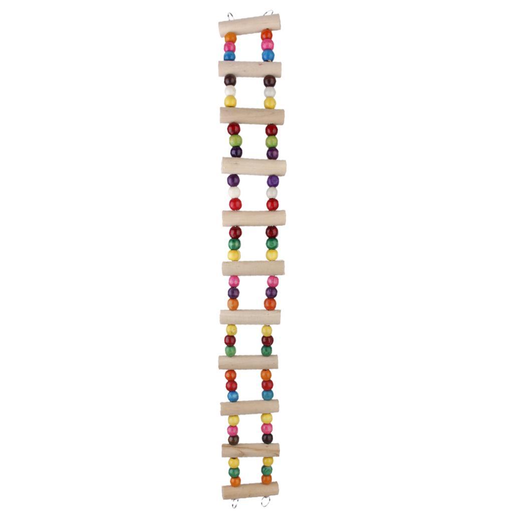 48CM Wooden Hamster Ladder Bridge for Pet Mouse Parrot Bird Canary Cage Toys