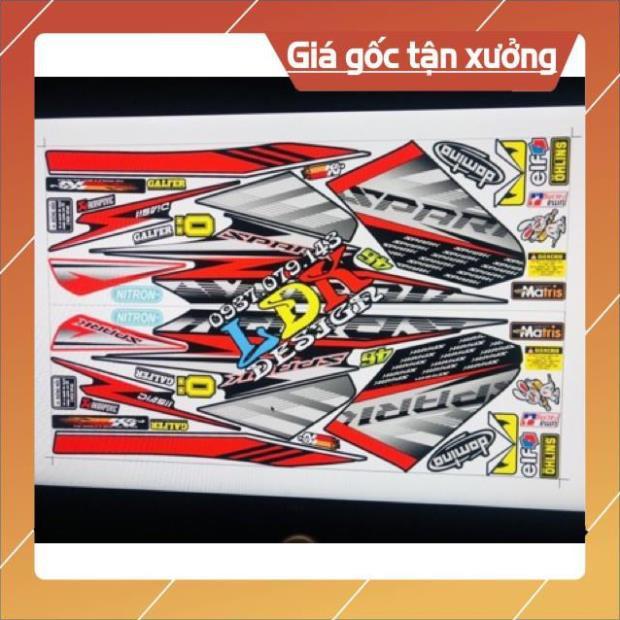 Tem rời ex 2009 Spark đỏ đen 3 lớp ko bay màu.