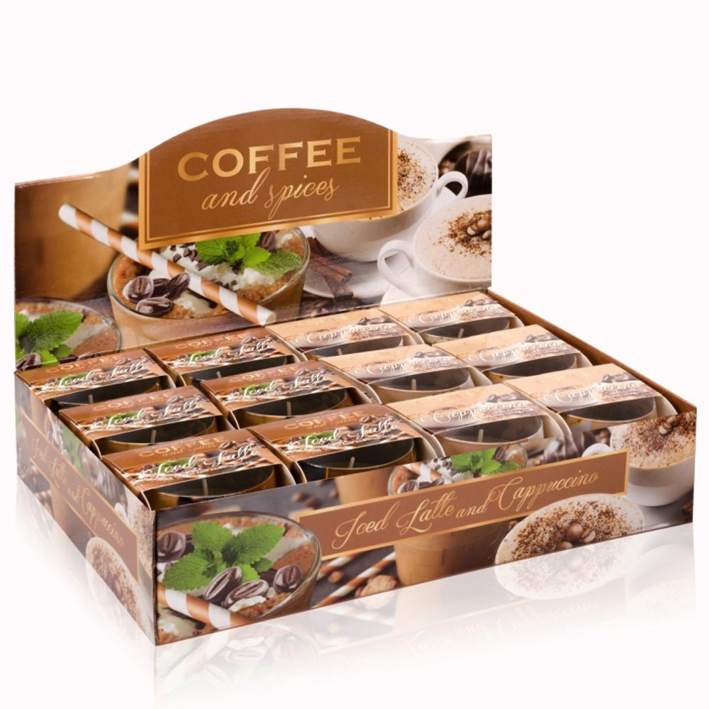 Ly nến thơm tinh dầu Bartek Coffee and Spices 100g QT04966 - cà phê capuchino, nến trang trí, thơm phòng, thư giãn, Hỗ trợ khử mùi