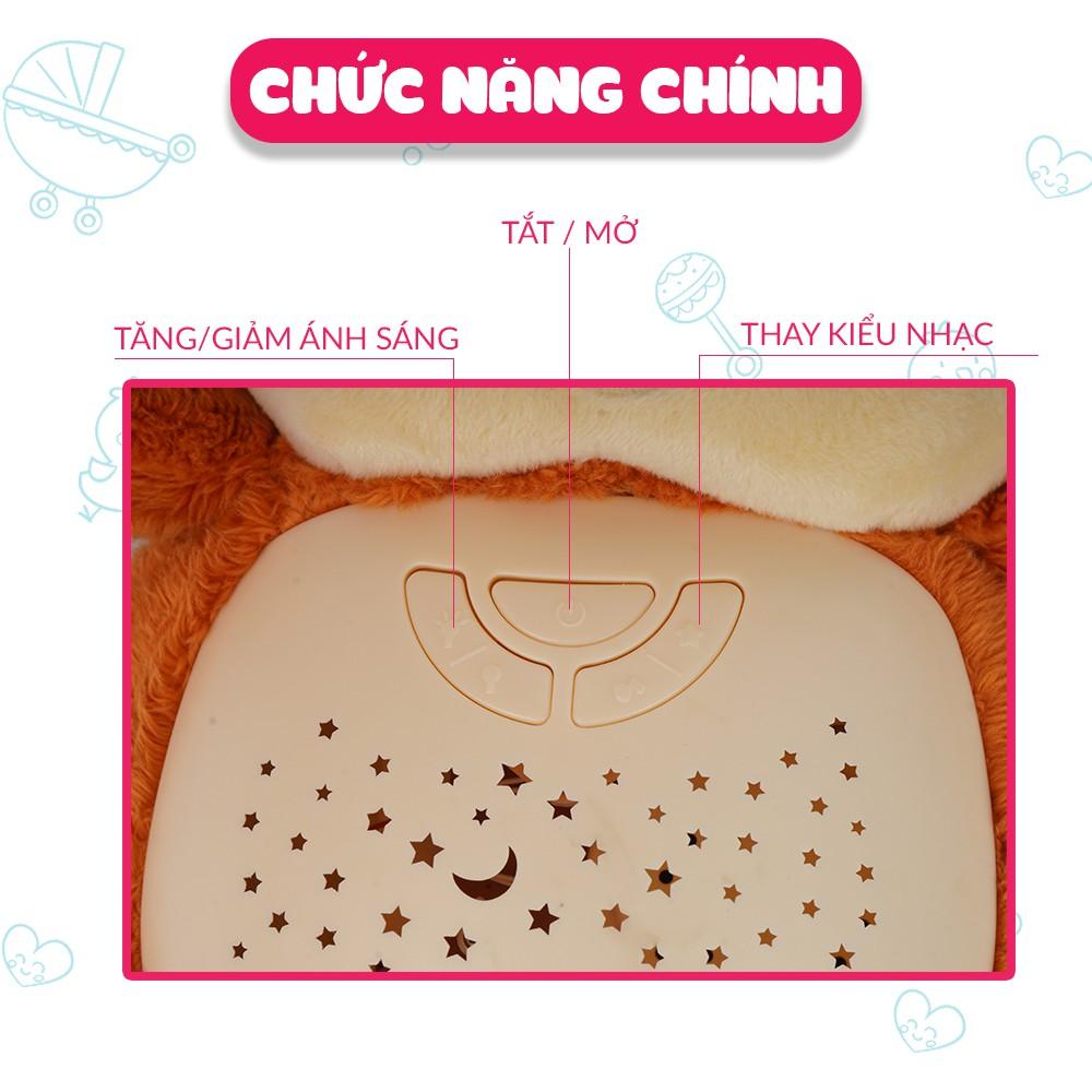 Sóc bông phát nhạc trắng ru ngủ WINFUN - 0824 kết hợp chiếu đèn trăng sao cho bé sơ sinh - TẶNG SET ĐỒ CHƠI TẮM 2 MÓN