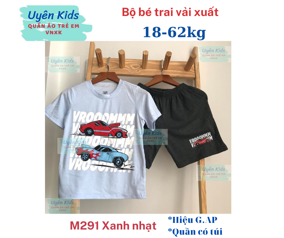 Đồ bộ bé trai vải xuất VNXK mỏng mát in hoạt hình yêu thích cho bé trai 4-18T