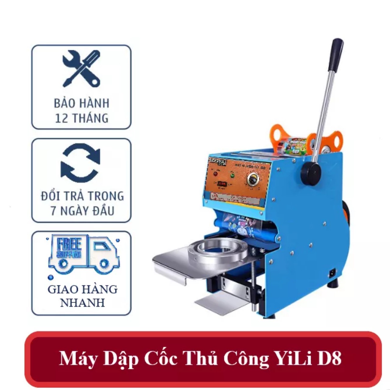 Máy Dập Cốc, Ép Ly Trà Sữa, Nước Trái Cây, Sinh Tố hàng cao cấp