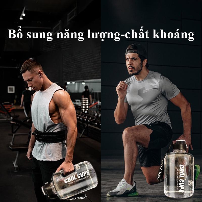 Bình đựng nước shaker thể thao, Tập gym Sports Cup dung tích 1 - 2,2 lít