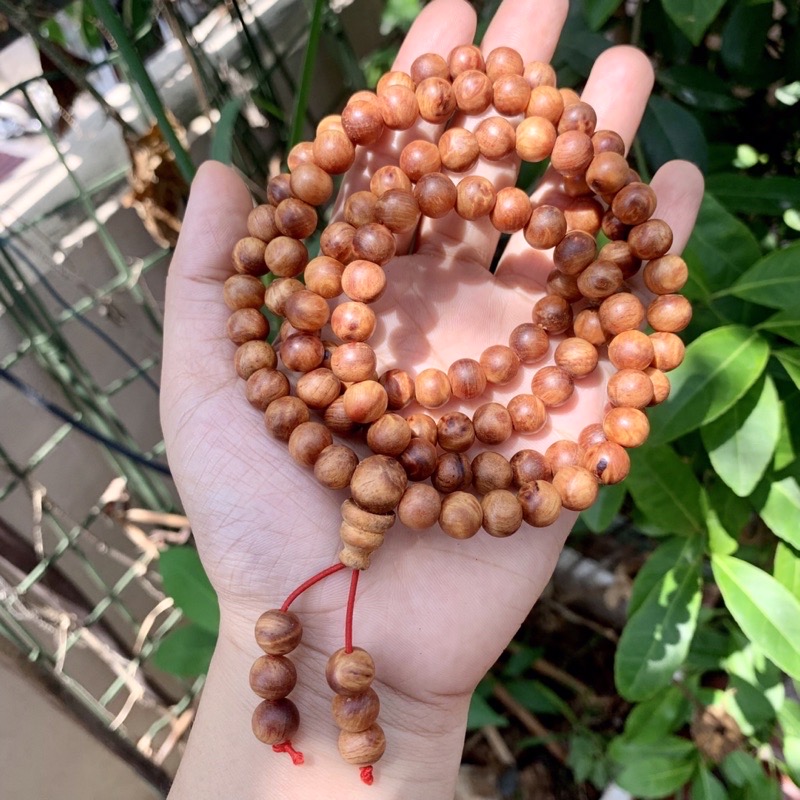 Vòng tay nu huyết long để mộc VIP, chuỗi tràng 108 hạt/ 8mm - Mùi thơm vĩnh viễn, vân gỗ đẹp An Yên, Thịnh Vượng, May Mắn