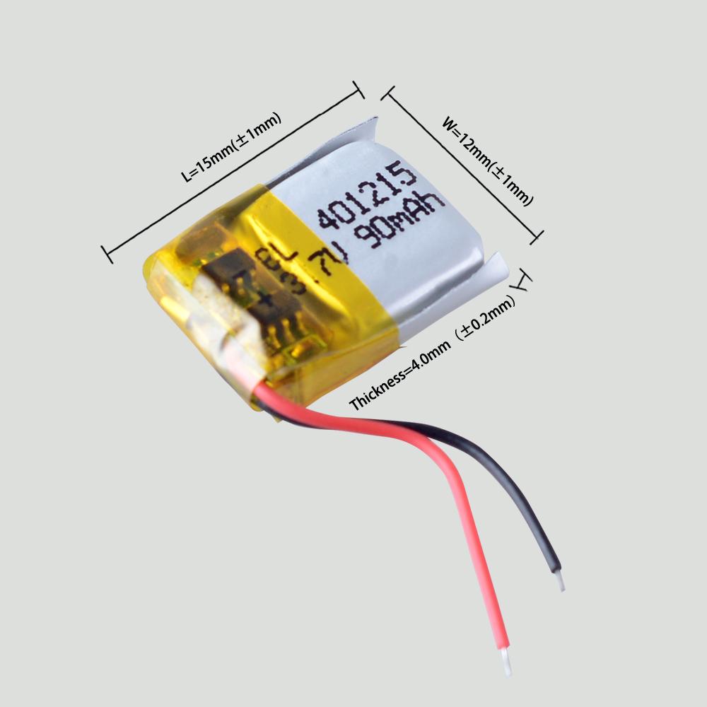 5 Chiếc 401215 3.7V 90MAh Pin Sạc Lithium Polymer Cho 3D Kính MP3 Đồ Chơi Đồng Hồ Gậy Chụp Hình Selfie Stick Máy Trợ Thính Bút Đọc