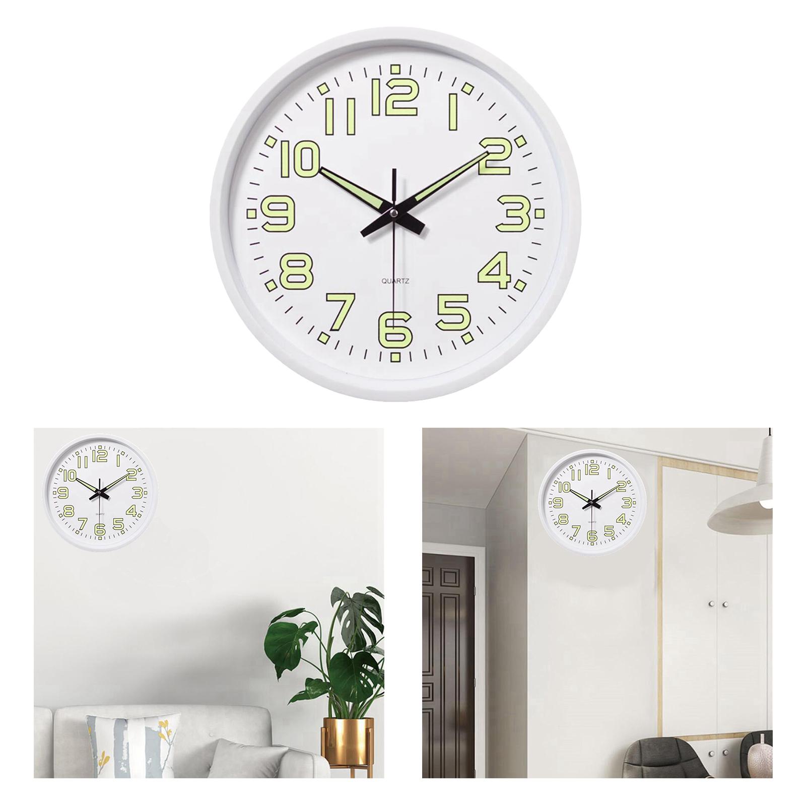 12 Inch Luminous Wall Clock Night Lights Round Wall Clock Easy to Read for Living Room and Bedroom