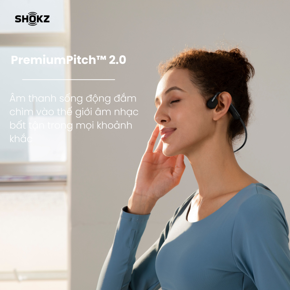 Tai Nghe Bluetooth Thể Thao Truyền Âm Thanh Qua Xương SHOKZ OPEN MOVE S661 Màu Xám - Hàng chính hãng