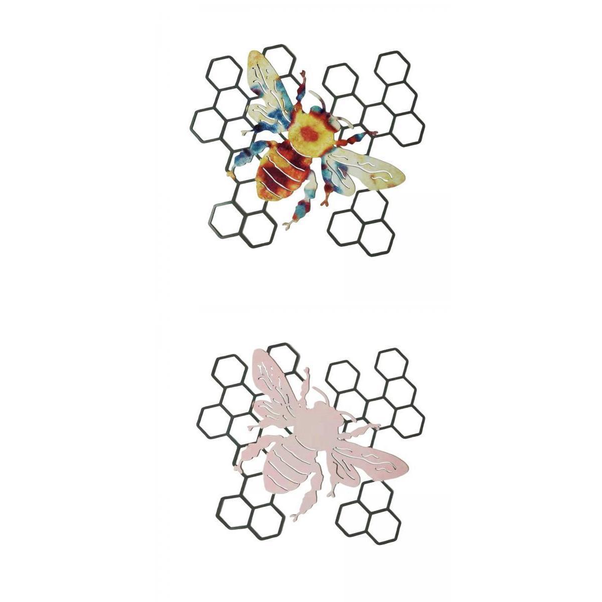 2x Bee  Garden Decor Iron Silhouettes Tree Ornament Art Decor