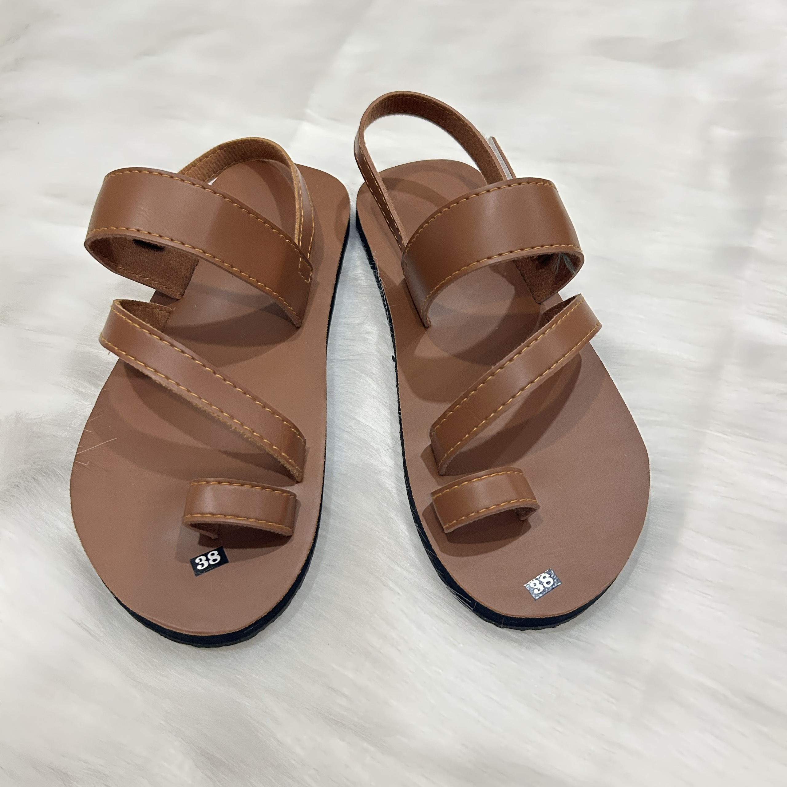 Dép sandal Nữ quai da mềm Đế bệt Cao Su ôm chân LYNA Sandal mã SD25