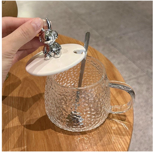 Cốc thủy tinh nắp gấu Bear chịu nhiệt cao 420ML, ly thủy tinh chịu nhiệt lên tới 150 độ GD750-LyBrick