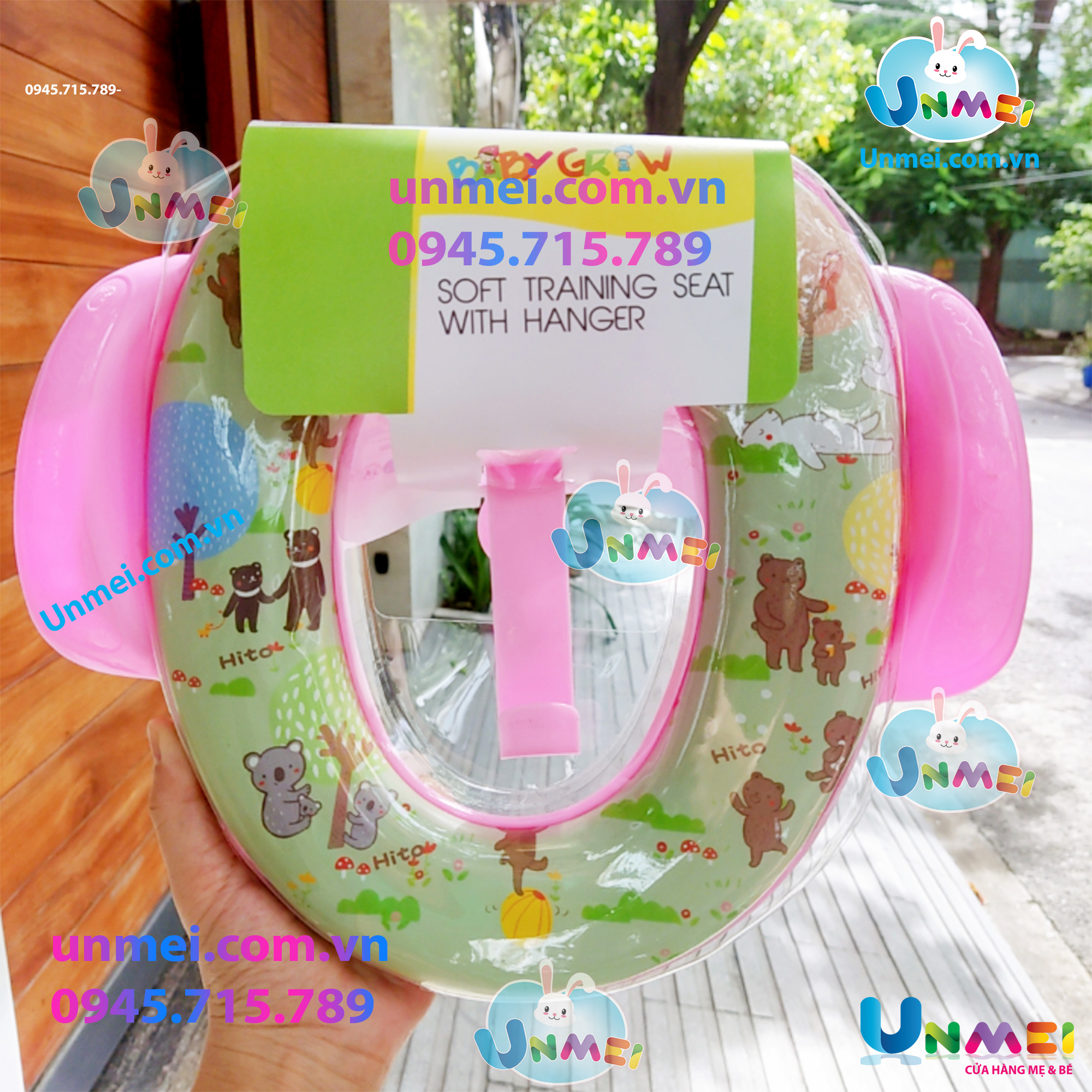 Lót Bồn Cầu - Bệ Toilet cho Bé - Tay Vịn An Toàn - Nhân Vật Hoạt Hình Có Đệm - màu sắc dễ thương (giao màu ngẫu nhiên)