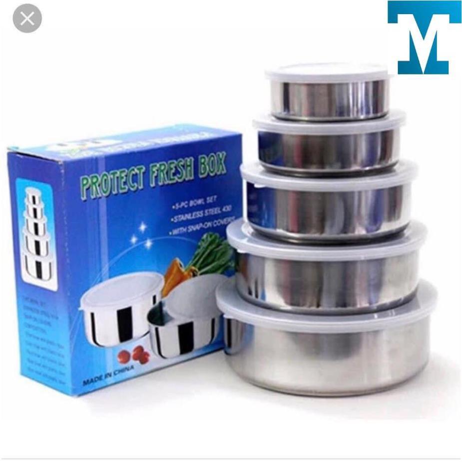 Bộ 5 bát inox đựng thực phẩm đủ kích thước siêu bền