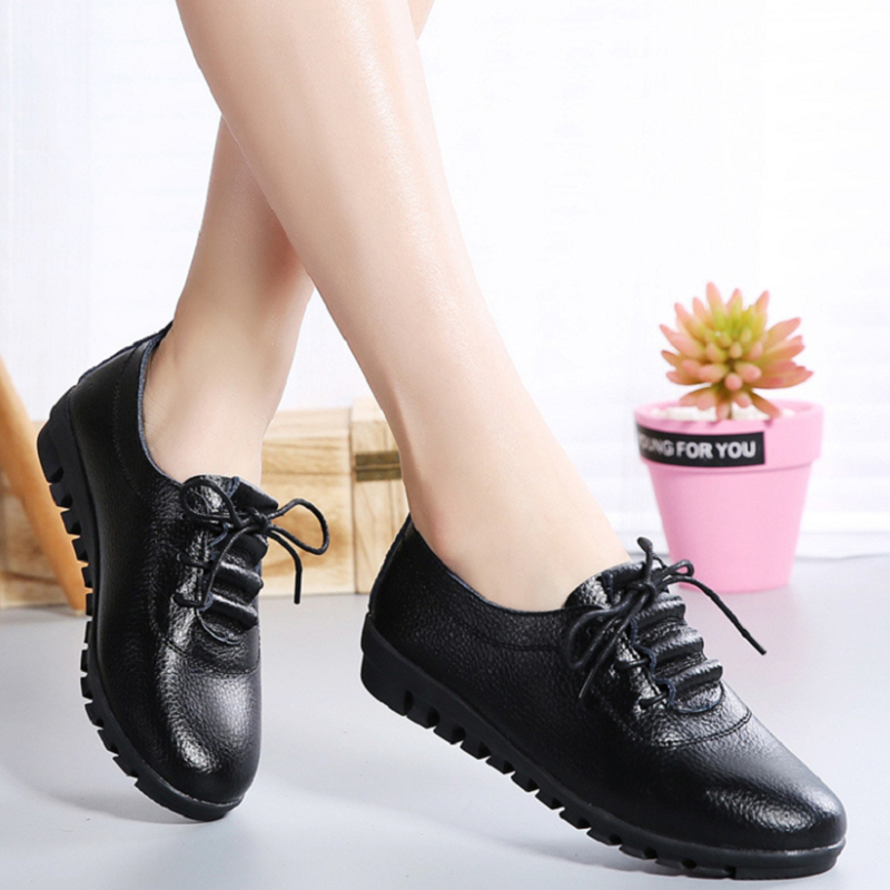 Women's plus velvet single shoes cotton shoes PU leather soft sole casual shoes