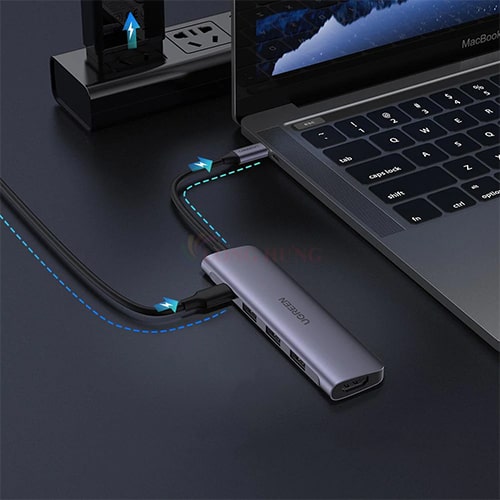 Cổng chuyển đổi Ugreen 5-in-1 USB-C Multifunctional Adapter CM136 50209 - Hàng chính hãng