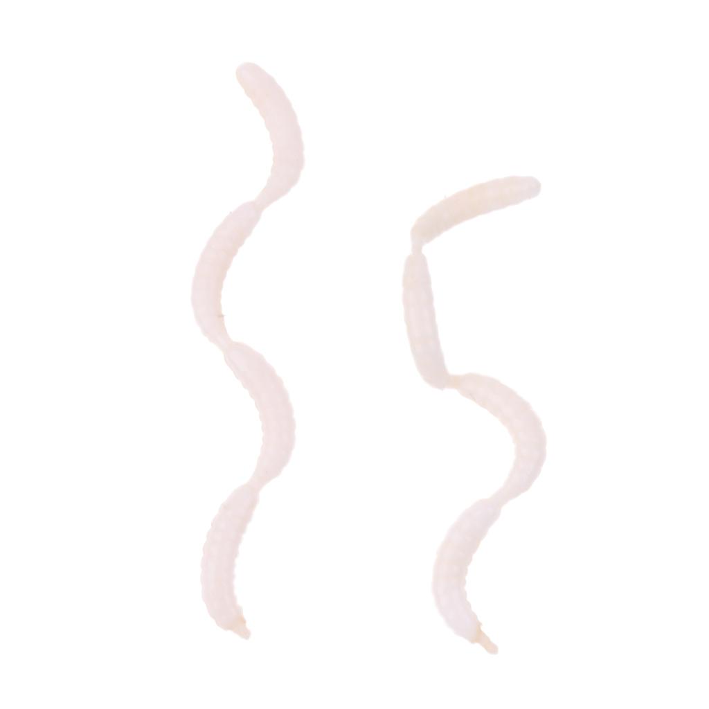 120Pcs/Box White Fishing Maggots Soft Worms Lure Strong Fishy Fishing Bait