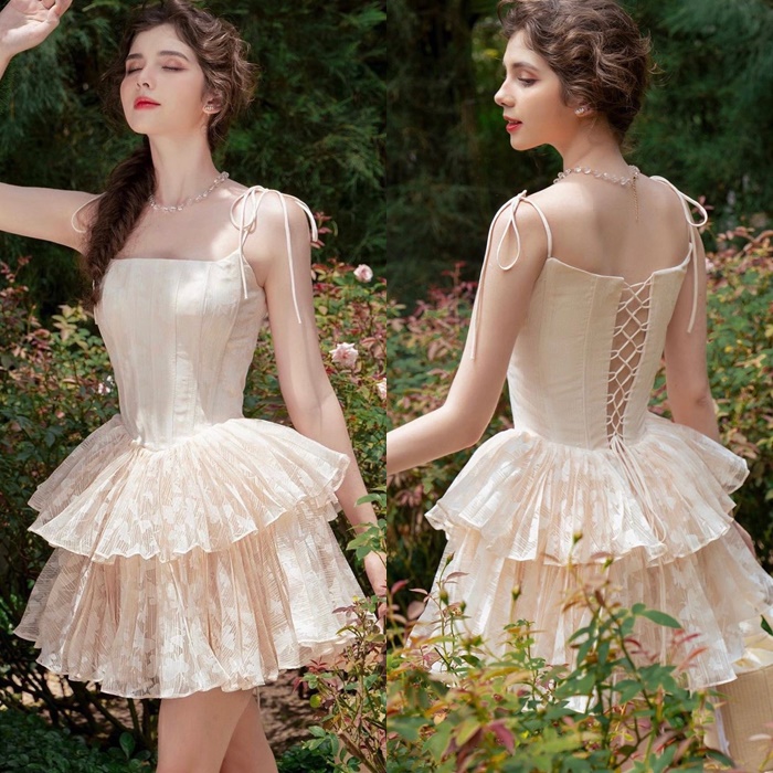 ĐẦM NGẮN DÂY CỔ U BÈO BỒNG REN XÒE ÔM EO BODY SUÔNG TRƠN HOA ĐI TIỆC ĐI CHƠI DẠO PHỐ